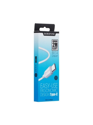 Кабель USB Borofone BX14 USB - Type C 2 м. Білий