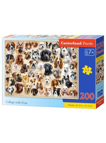 Пазли Castorland Колаж із собаками 200 елементів (B-222162)