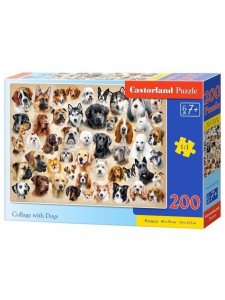 Пазли Castorland Колаж із собаками 200 елементів (B-222162)