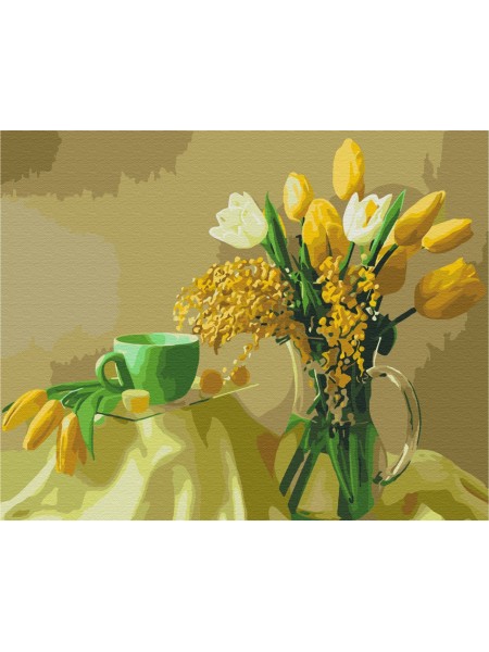 Картина за номерами BrushMe "Жовті тюльпани" 40х50 см BS9245