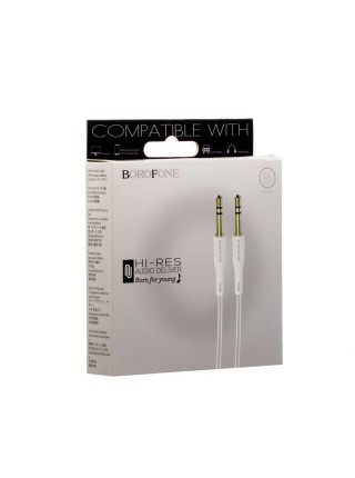 Аудіокабель Borofone BL1 Aux 3.5mm to Aux 3.5mm Білий