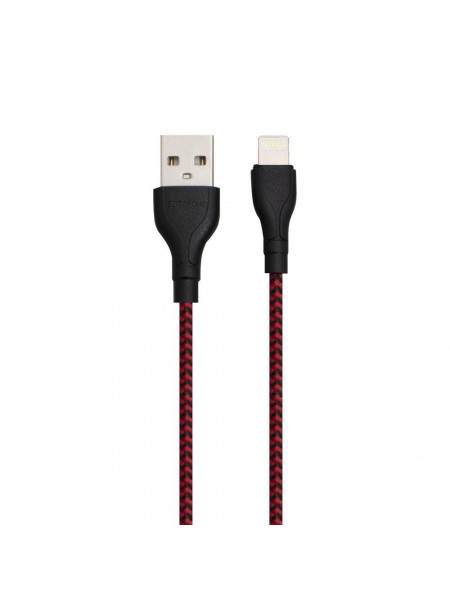 Кабель USB Borofone BX39 Beneficial Lightning 2,4 А Чорно-червоний