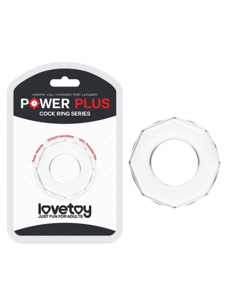 Прозоре ерекційне кільце у формі гайки Lovetoy Power Plus Cockring
