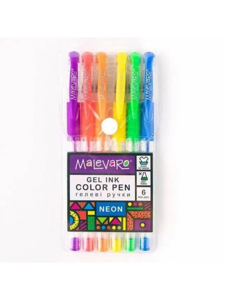 Набір різнобарвних ручок Malevaro Neon 6 кольорів (ML760172)