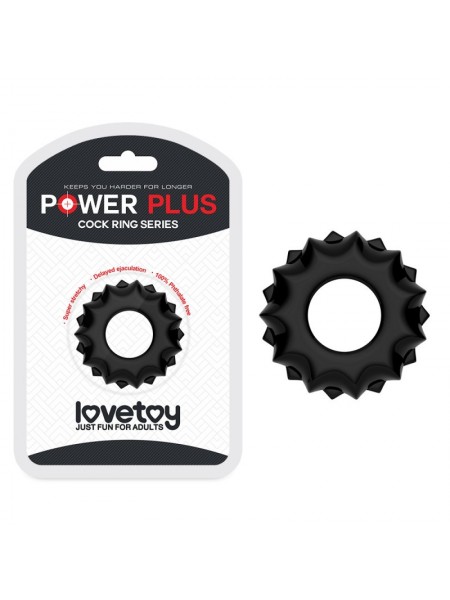 Чорне рекційне кільце для пінису Lovetoy Power Plus