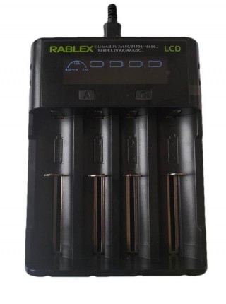 Зарядний пристрій для акумуляторів Rablex RB-405 з LCD-дисплеєм А/AA/AAA/АААА/С/SC/F6 Hi-Cd Ni-MH