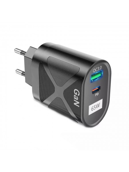 Мережевий зарядний пристрій зі швидким заряджанням USLION UD7568 PD 33 Вт + QC 4.0 USB Black