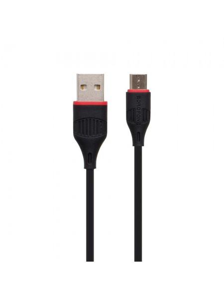 Кабель Borofone BX17 USB — microUSB 2.4A Max 1 m Чорний
