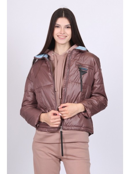 Куртка жіноча демісезонна Актуаль 91058 лак моко 48