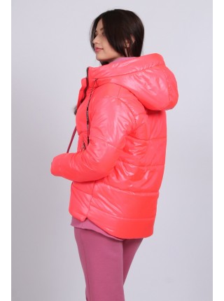 Куртка жіноча з капюшоном Актуаль 122 лак рожевий 42