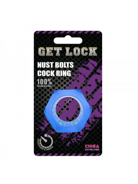Блакитне ерекційне кільце Chisa Nust Bolts Cock Ring