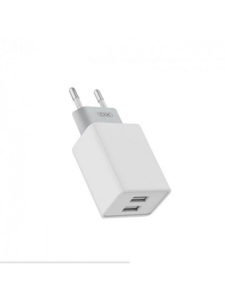 Мережевий зарядний пристрій XO L65 (2 USB, 2.4 A) White
