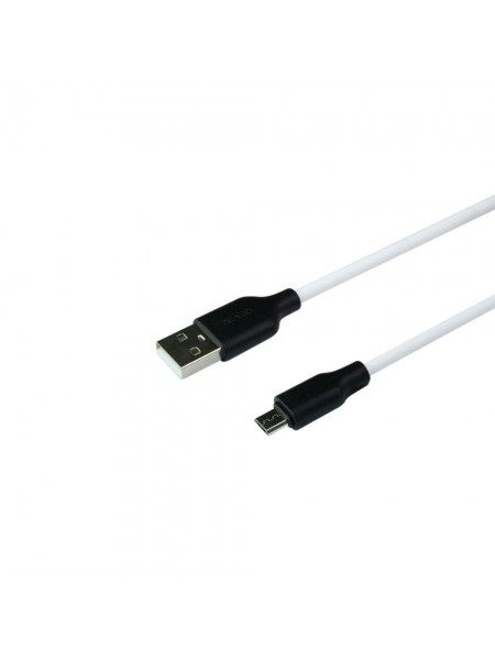Кабель Ridea RC-M114 Soft Silicone Fast Charging 60W USB - microUSB 3A 1 m White - Black
