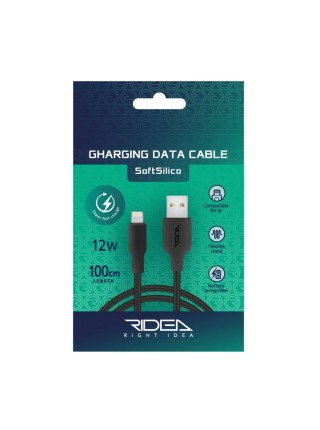 Кабель Ridea RC-M134 Soft Silicone 12W iPhone 2.4A 1 m Black