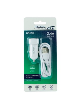 Автомобільний зарядний пристрій Ridea RCC-21312 Grand 12 W USB і Lightning 2.4A White