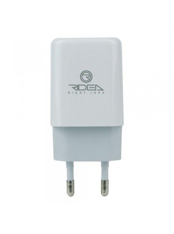 Мережевий зарядний пристрій Ridea RW-11011 Element Auto-ID USB — microUSB 2.1 A White