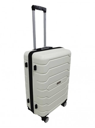 Валіза середня M поліпропілен Madisson Snowball 01103 67×45×27 см 73 л Біла