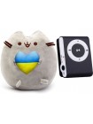 М'яка іграшка S&T Pusheen cat із серцем 21х25 см Сірий і Mp3-плеєр 2Life TPS-03 (vol-10130)