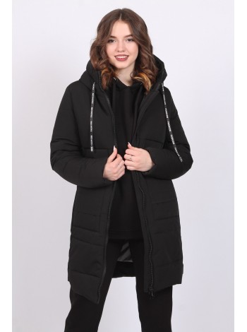 Куртка жіноча зимова з кишенями Актуаль 205 плащівка igle чорний 46