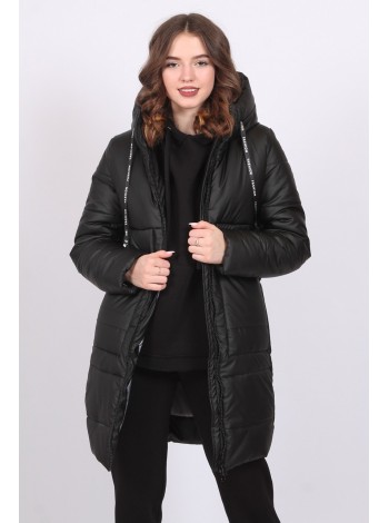 Куртка жіноча зимова з кишенями Актуаль 205 плащівка inka чорний 50