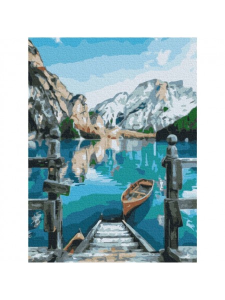 Картина за номерами "Лодка біля озера" Brushme RBS29450 30х40 см