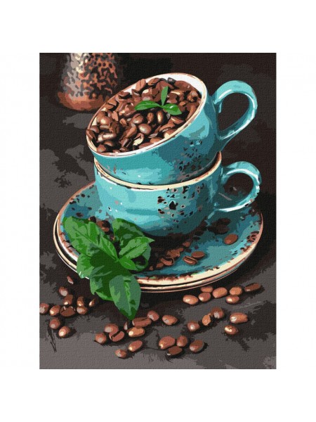 Картина за номерами "Ароматні кавові зерна" Ідейка KHO5636 30х40 см