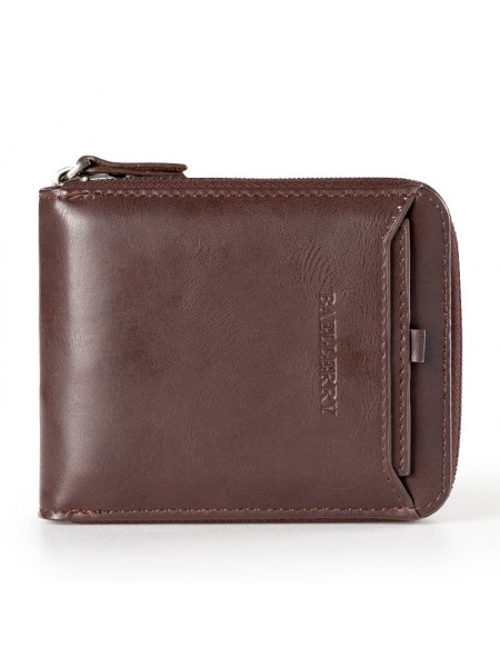 Чоловічий гаманець BAELLERRY Casual Mini шкіряний портмоне на блискавці Short Коричневий (SUN0568)
