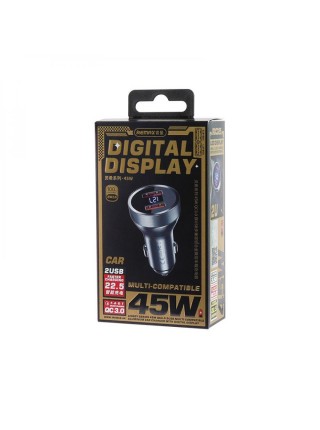 Автомобільний зарядний пристрій Remax RCC325 2 USB 45 W QC 3.0 LED 4,5 Сірий