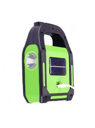 Ліхтар акумуляторний Bailong BL-925 torch+solar із сонячною й USB-зарядкою Green