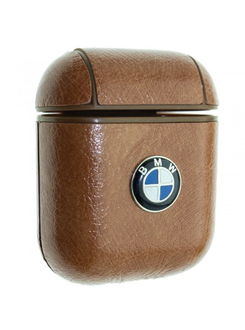 Шкіряний чохол Aare BMW для навушників AirPods/AirPods 2 Світло-коричневий (00007695)