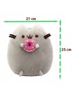 М'яка іграшка S&T Pusheen cat із серцем 21х25 см Сірий і Підставка для ґаджетів (vol-10278)