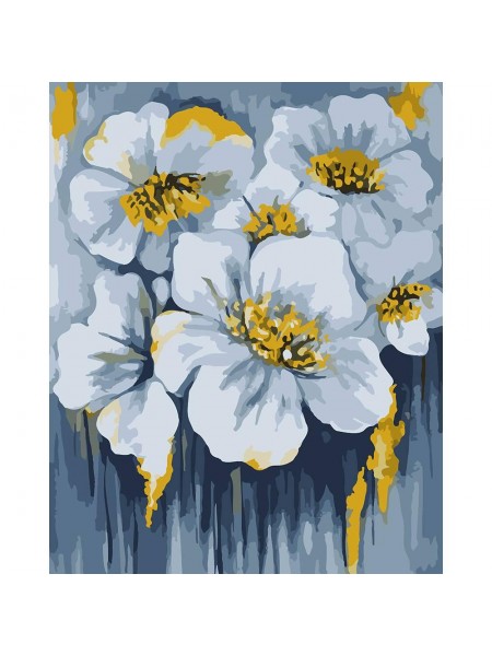Картина за номерами SANTI Блакитні квіти в золоті 40*50 см (954523)