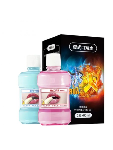 Інтимна рідина для орального сексу COOL&HOT з ароматом м'яти та полуниці 2*80 ml