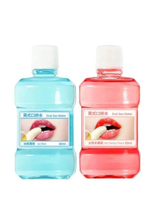 Лубрикант для орального сексу COOL&HOT з ароматом м'яти та персика 2*80 ml