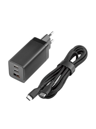 Мережевий зарядний пристрій Glasscove TC-085CCA 5 A 65 W USB+2xType-C з кабелем Black