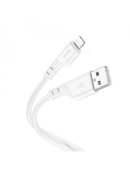 Кабель Hoco X97 Crystal color Silicone USB to Lightnin 1 m 2,4А White