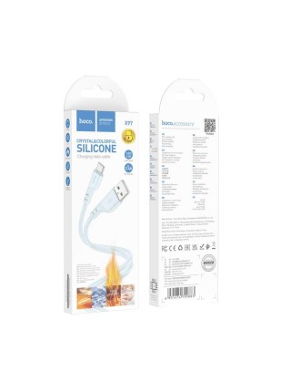 Кабель Hoco X97 Crystal color Silicone USB to Type-C 1 m 2,4А Blue