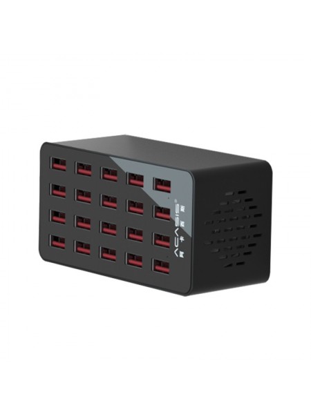 Зарядна станція на 20 портів Acasis AC-838 для смартфонів та планшетів (Чорний)