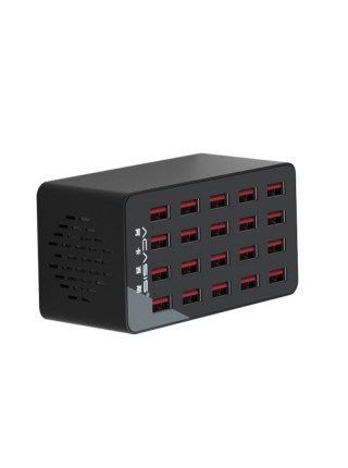 Зарядна станція на 20 портів Acasis AC-838 для смартфонів та планшетів (Чорний)
