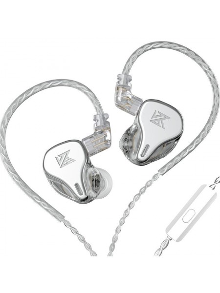 Динамічні навушники KZ DQ6 з 3 випромінювачами (Сріблястий)