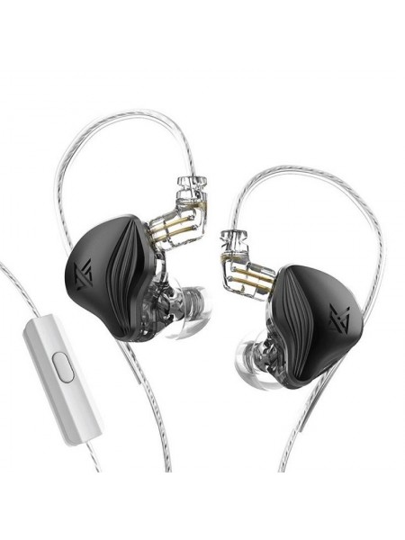Вакуумні навушники KZ ZEX з гібридними випромінювачами (Чорний)