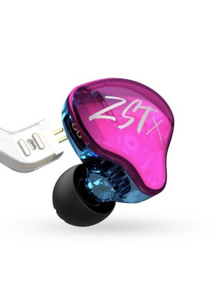 Гібридні навушники KZ ZST X зі знімним кабелем (Фіолетовий)