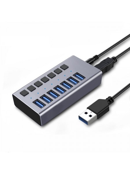 USB hub Acasis H707 на 7 портів USB 3.0 (Сірий)