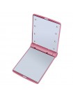 Кишенькове дзеркало для макіяжу SUNROZ Pocket Mirror з LED-підсвіткою 8 світлодіодів Рожевий (SUN0641)