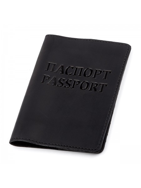 Обкладинка на паспорт Shvigel 13917 шкіряна Чорна