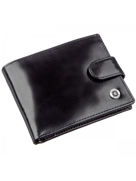 Якісний шкіряний гаманець для чоловіків Boston 18809 Чорний
