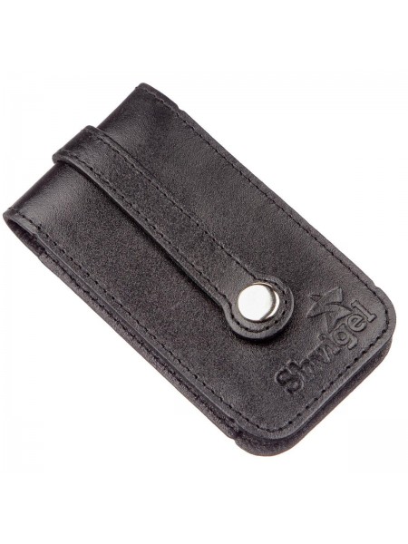 Компактна шкіряна ключниця SHVIGEL 13961 Чорна