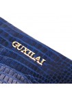 Гаманець жіночий шкіряний із тисненням під екзотику Guxilai 18963 Синій