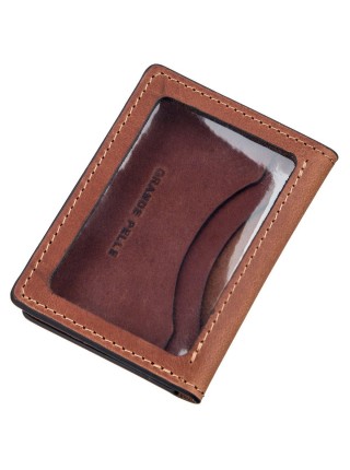 Обкладинка для водійських прав гладка шкіра GRANDE PELLE 11187 Коричнева