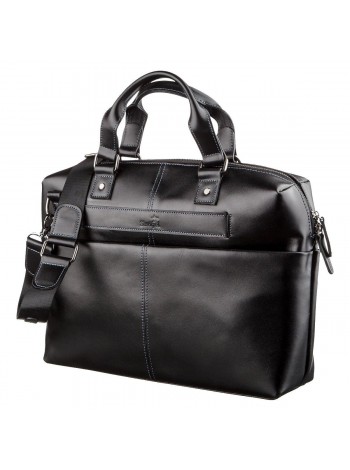 Сумка для ноутбука з гладкої шкіри SHVIGEL 11248 Чорна